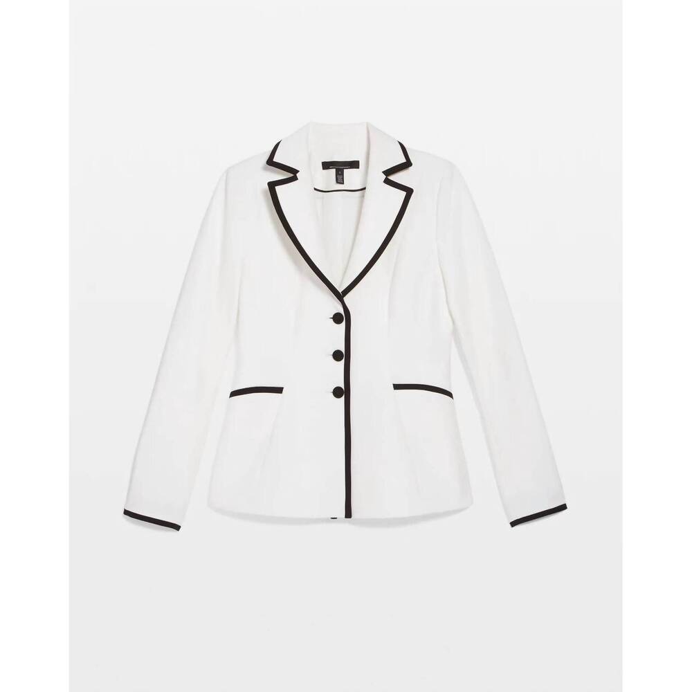 NEW WHITE HOUSE BLACK MARKET 3-button signature blazer in ecru/black - Picture 5 of 5